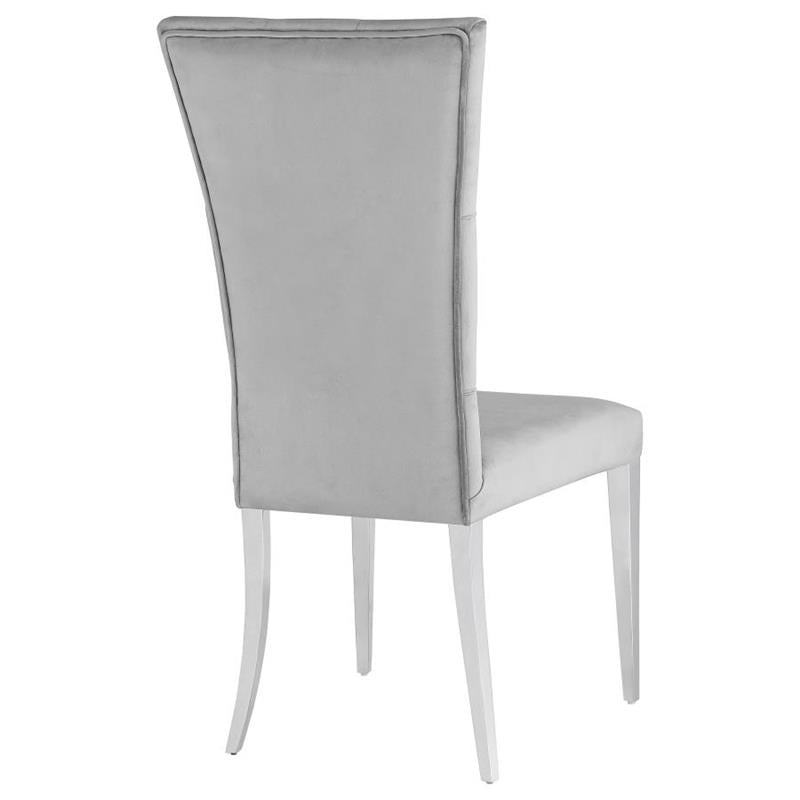 Kerwin Tufted Upholstered Side Chair (Set of 2) Grey and Chrome (111103)