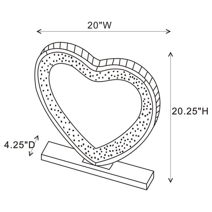 Euston Heart Shape Table Mirror Silver (961528)