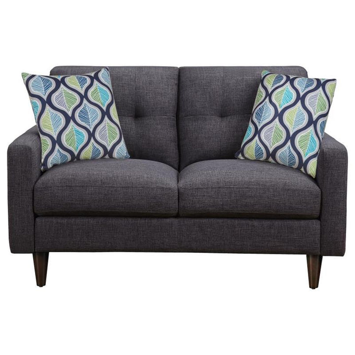 Watsonville 2-piece Cushion Back Living Room Set Grey (552001-S2)