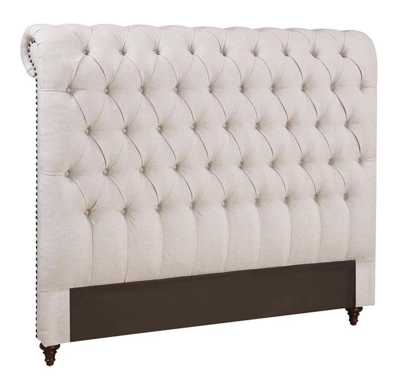 Devon Tufted Upholstered Eastern King Headboard Beige (300525QB1)