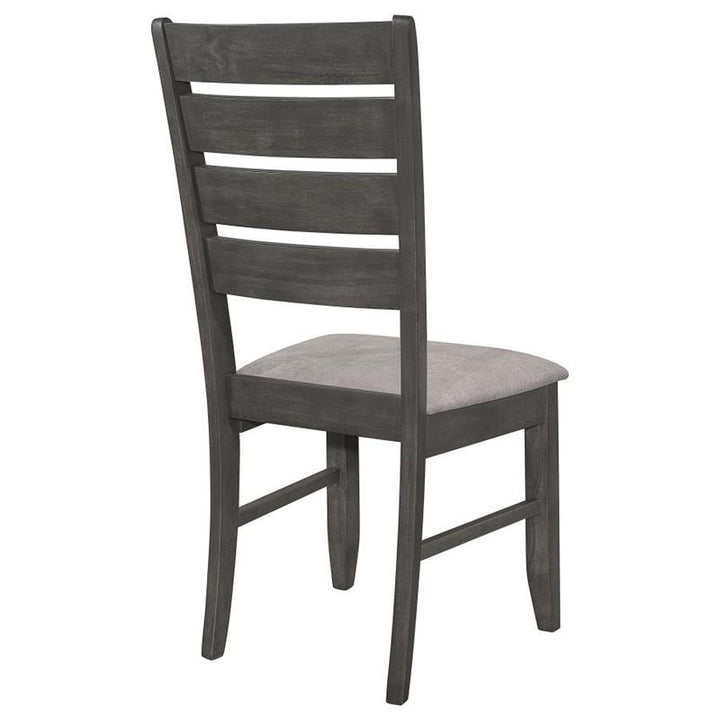 Dalila Ladder Back Side Chair (Set of 2) Grey and Dark Grey (102722GRY)