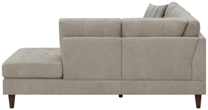 Barton Upholstered Tufted Sectional Toast and Brown (509796)