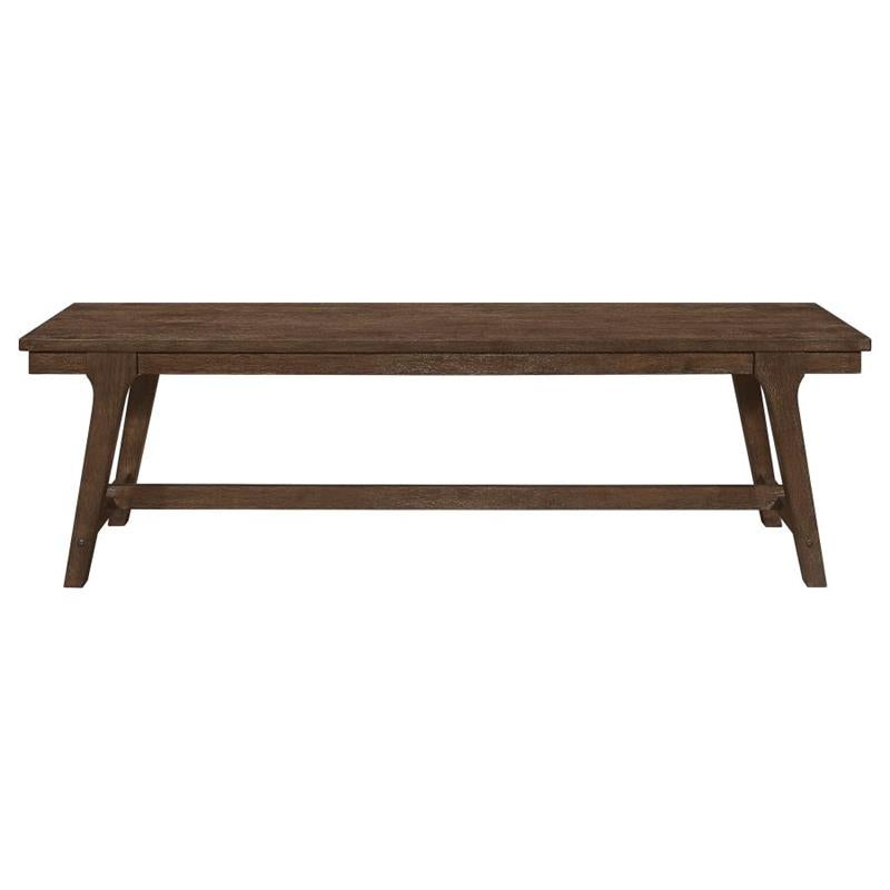 Reynolds Rectangular Trestle Base Dining Bench Brown Oak (107593)