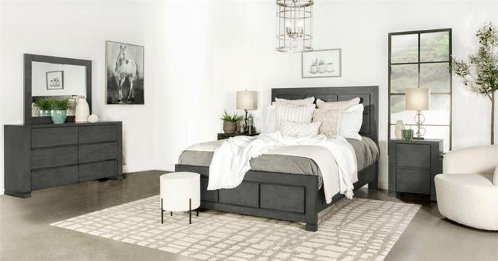 Lorenzo Bedroom Set Dark Grey (224261KW-S4)