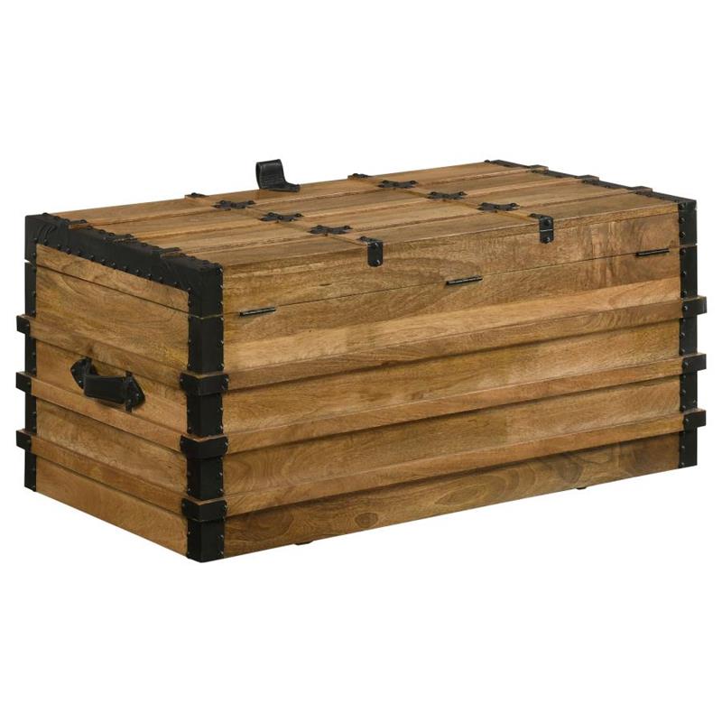 Simmons Rectangular Storage Trunk Natural and Black (959553)