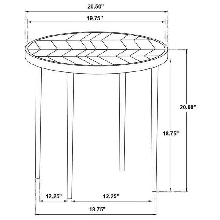 Hayden Metal Round Side Table Natural Mango and Black (930188)