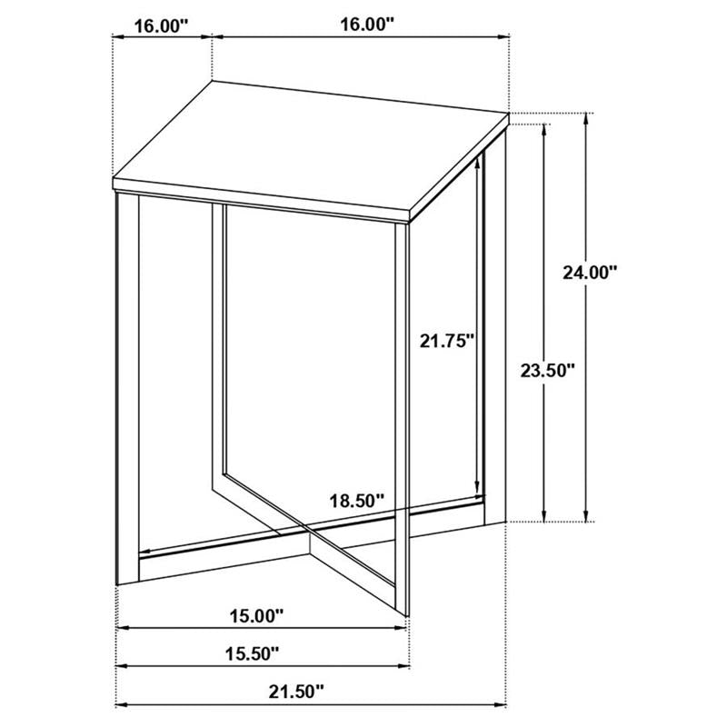 Tobin Square Marble Top End Table White and Black (707697)