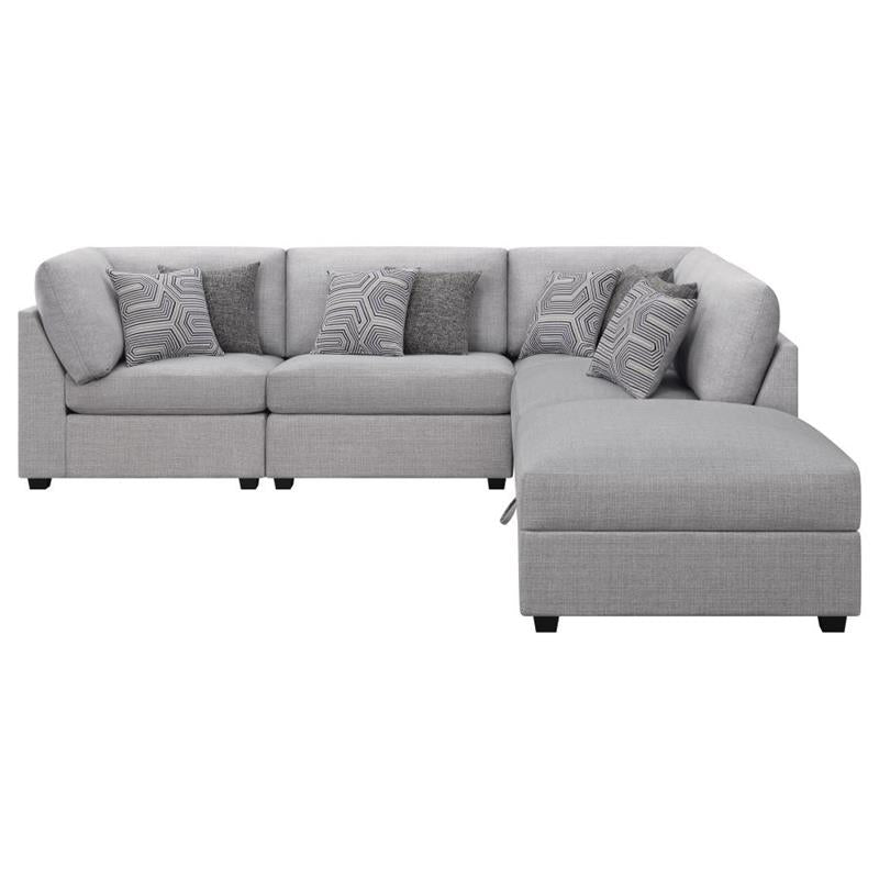 Cambria 5-piece Upholstered Modular Sectional Grey (551511-S5B)