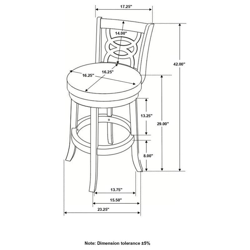 Calecita Swivel Bar Stools with Upholstered Seat Cappuccino (Set of 2) (101930)