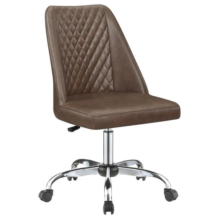 Althea Upholstered Tufted Back Office Chair Brown and Chrome (881197)