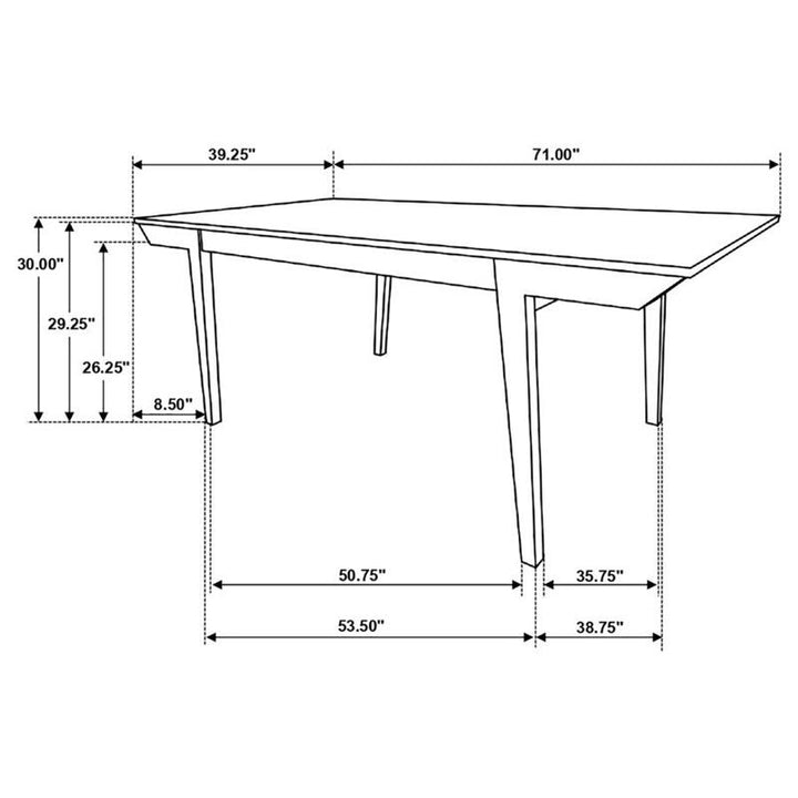 Anwar 7-piece Rectangular Dining Table Set Natural Acacia and Off White (122301-S7)