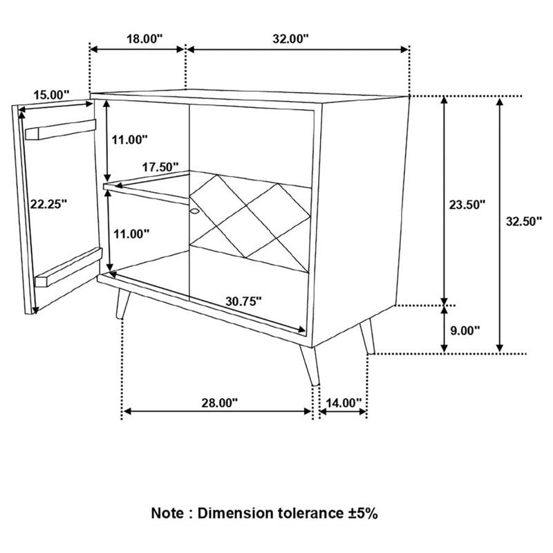 Alyssum Checkered Pattern 2-door Accent Cabinet Natural (953459)