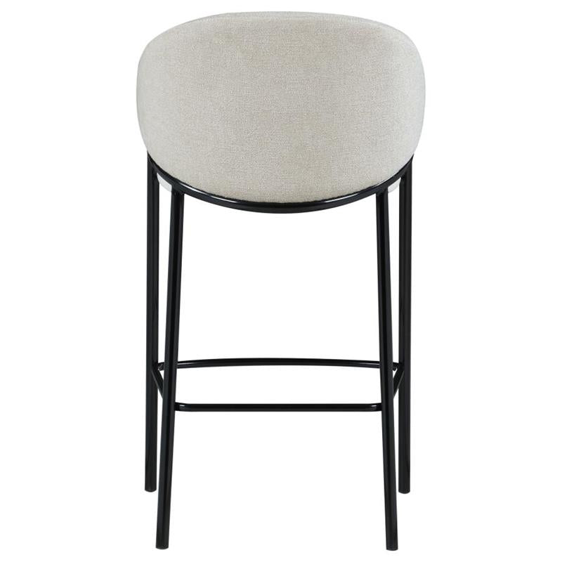 Chadwick Sloped Arm Bar Stools Beige and Glossy Black (Set of 2) (183437)