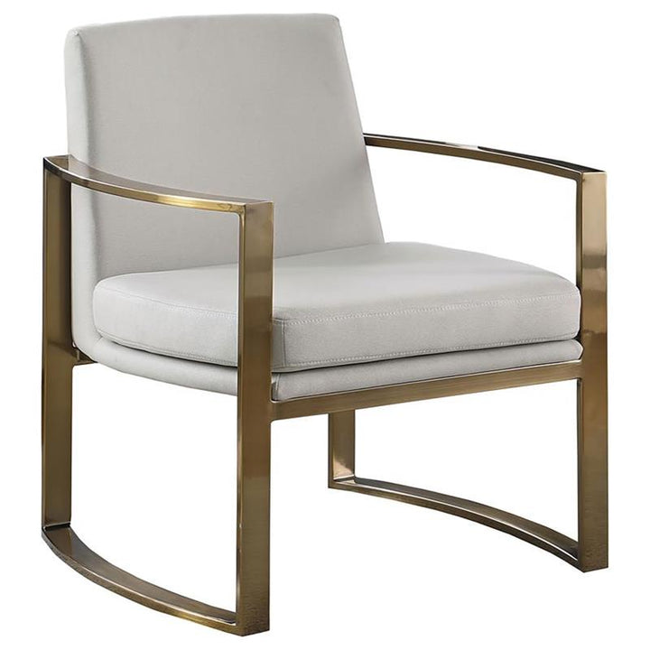 Cory Concave Metal Arm Accent Chair Cream and Bronze (903048)