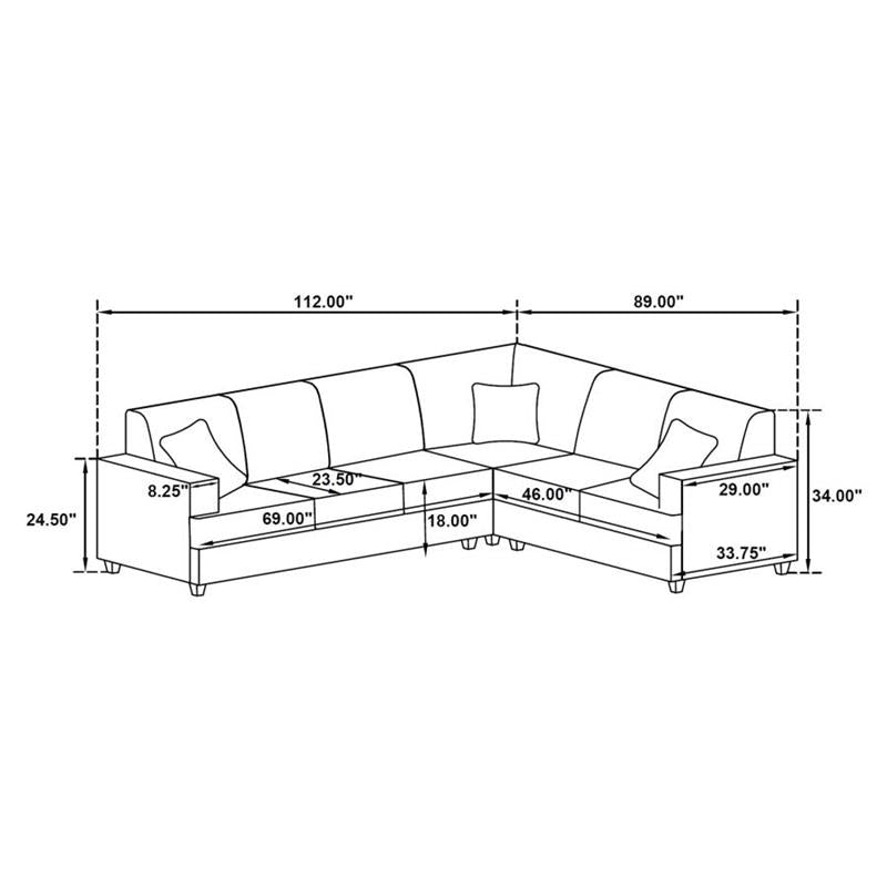 Tess L-shape Sleeper Sectional Grey (500727)