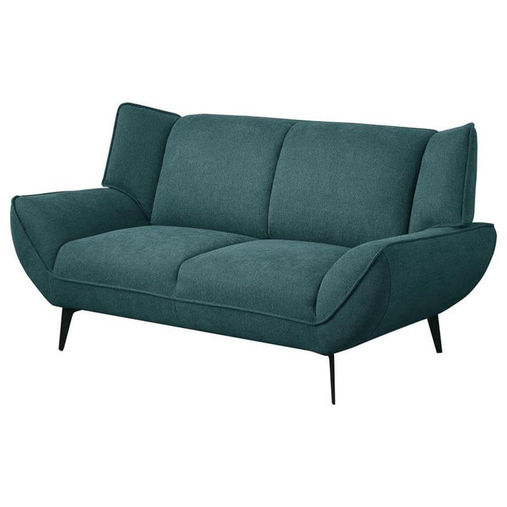 Acton Upholstered Flared Arm Loveseat Teal Blue (511162)