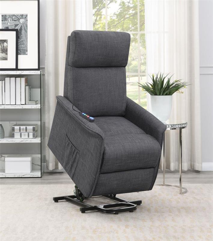 Herrera Power Lift Recliner with Wired Remote Charcoal (609406P)