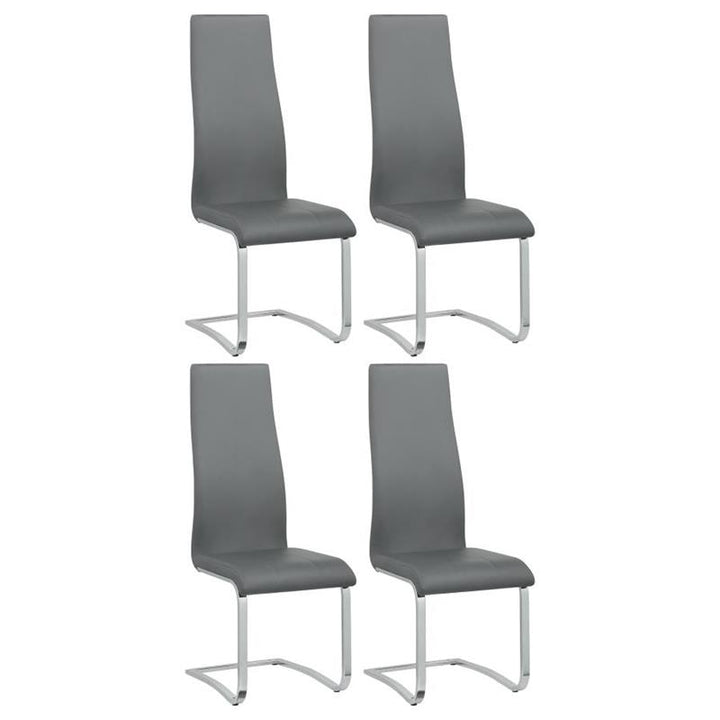 Montclair Upholstered High Back Side Chairs Grey and Chrome (Set of 4) (100515GRY)