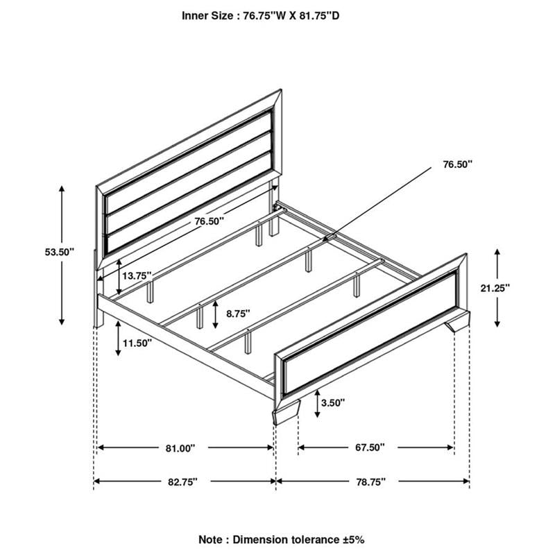 Kauffman Eastern King Panel Bed Dark Cocoa (204391KE)