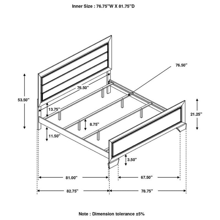 Kauffman Eastern King Panel Bed Dark Cocoa (204391KE)