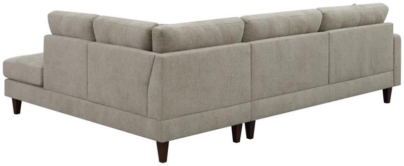 Barton Upholstered Tufted Sectional Toast and Brown (509796)