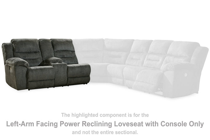 Nettington Left-Arm Facing Power Reclining Loveseat with Console (4410101)