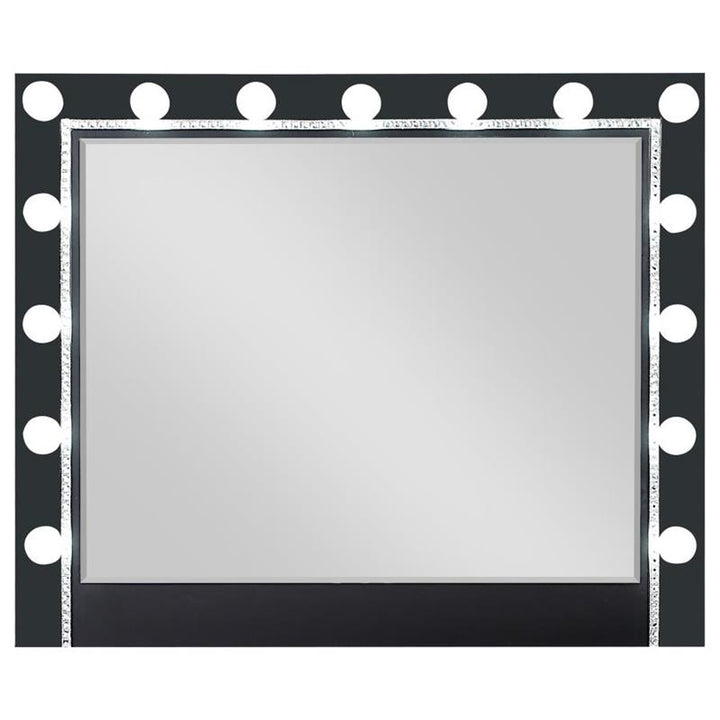 Cappola Black Rectangular Dresser Mirror with Light (223364)