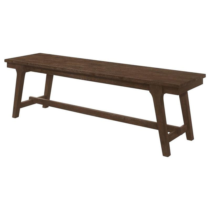 Reynolds Rectangular Trestle Base Dining Bench Brown Oak (107593)