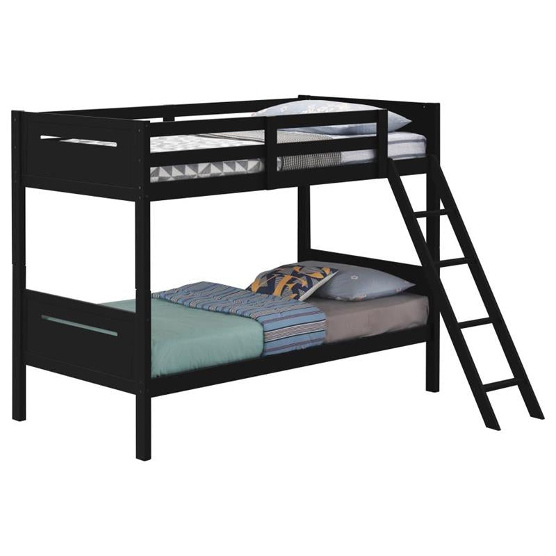 Littleton Twin Over Twin Bunk Bed Black (405051BLK)