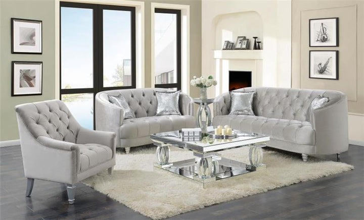 Avonlea 3-piece Tufted Living Room Set Grey (508461-S3)