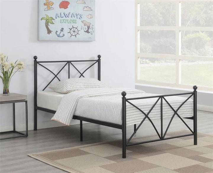 Hart Twin Platform Bed Black (422755T)