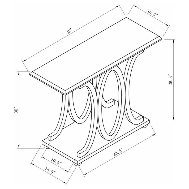 Shelly C-shaped Base Sofa Table Cappuccino (703149)