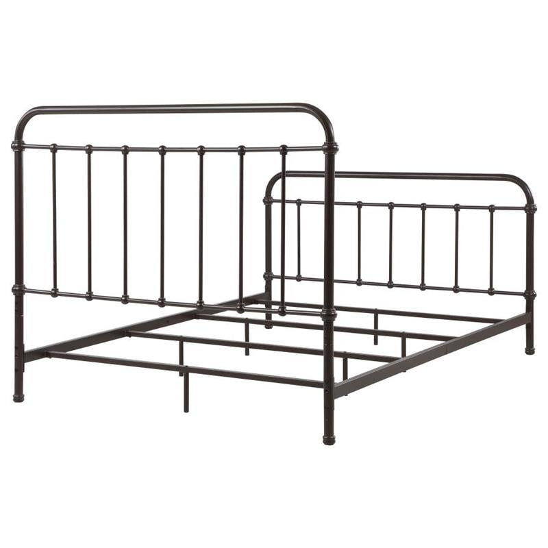 Livingston California King Panel Metal Bed Dark Bronze (300399KW)