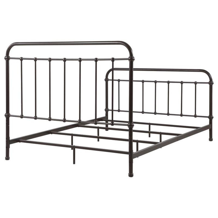 Livingston Eastern King Panel Metal Bed Dark Bronze (300399KE)