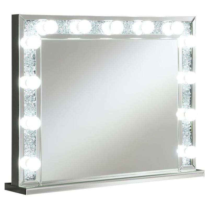 Wilmer Rectangular Table Mirror with Lighting Silver (969525)