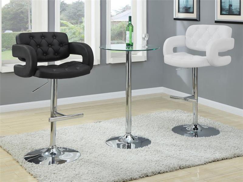 Brandi Adjustable Bar Stool Black and Chrome (102555)