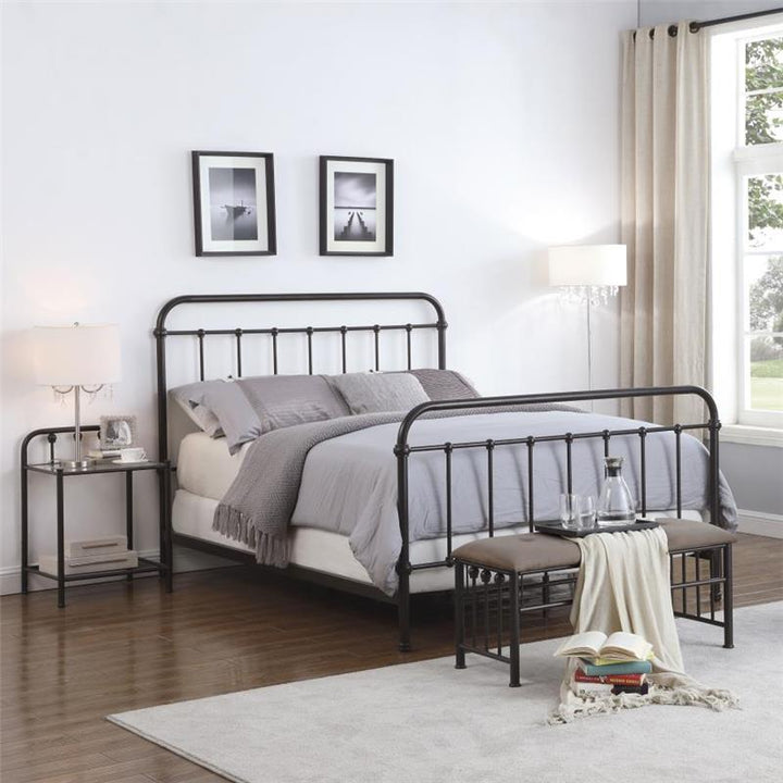 Livingston Queen Panel Metal Bed Dark Bronze (300399Q)