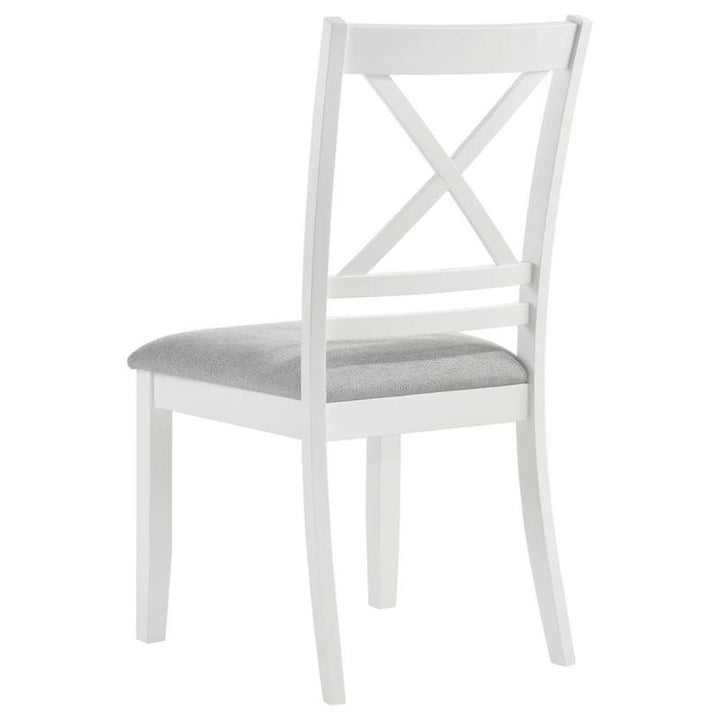 Hollis Cross Back Wood Dining Side Chair White (Set of 2) (122242)