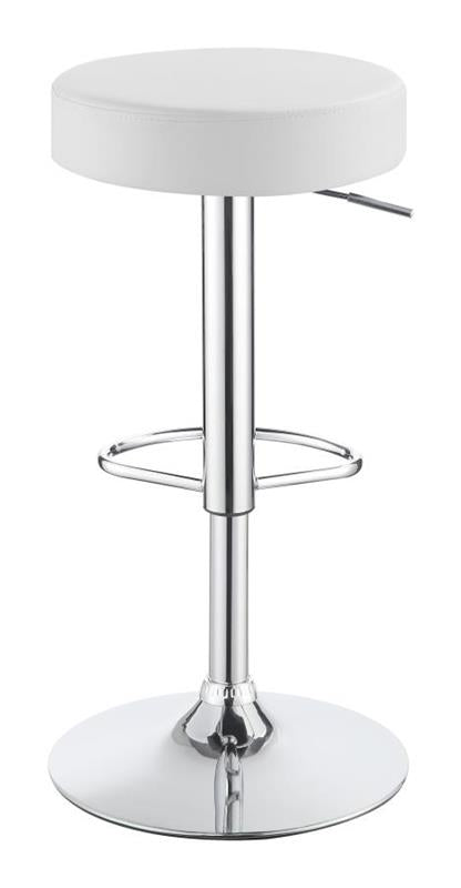 Ramses Adjustable Backless Bar Stool Chrome and White (102550)