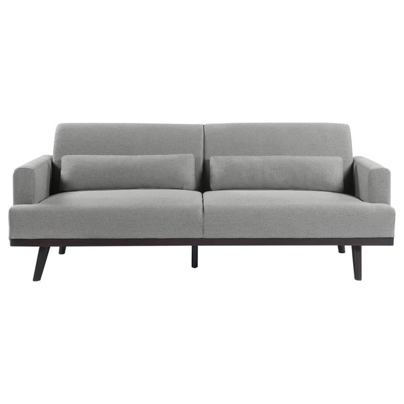 Blake Upholstered Sofa with Track Arms Sharkskin and Dark Brown (511121)