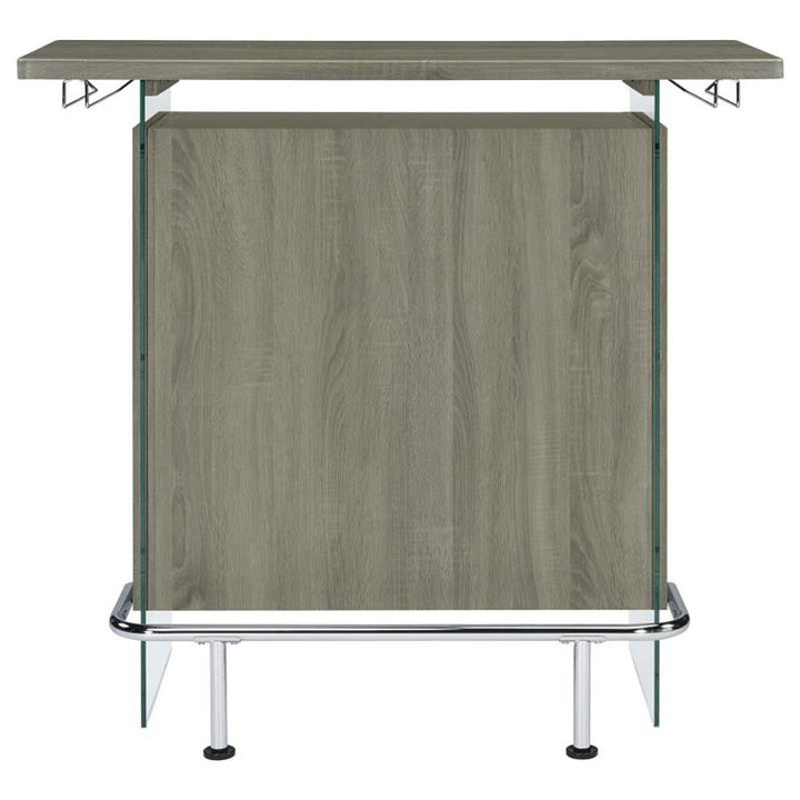 Acosta Rectangular Bar Unit with Footrest and Glass Side Panels (182631)