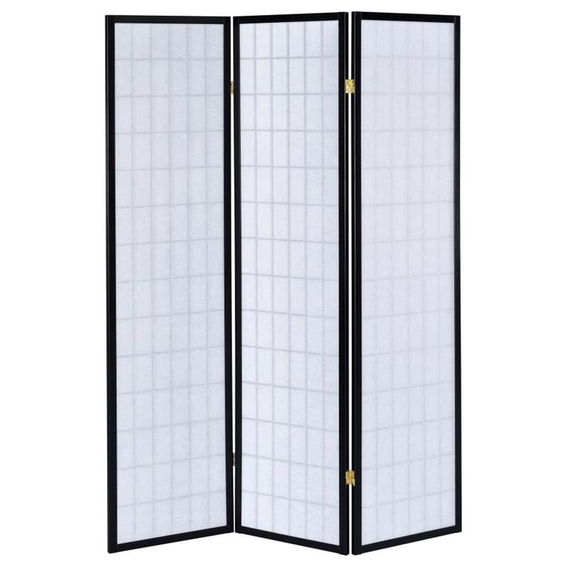 Carrie 3-panel Folding Screen Black and White (4622)