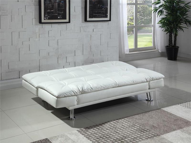 Dilleston Tufted Back Upholstered Sofa Bed White (300291)