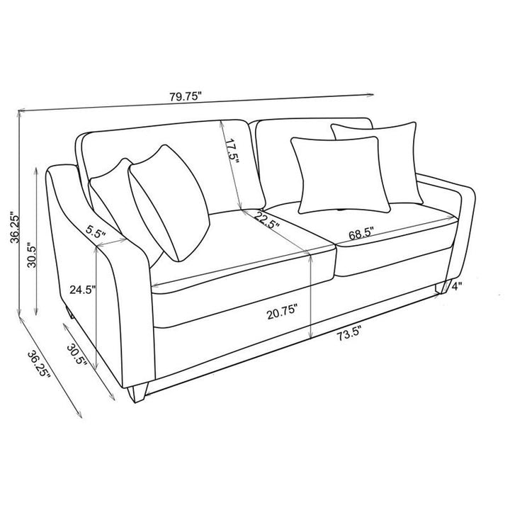 Christine Upholstered Cushion Back Sofa Beige (552061)