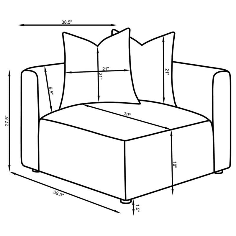 Jennifer Upholstered Corner Terracotta (551592)