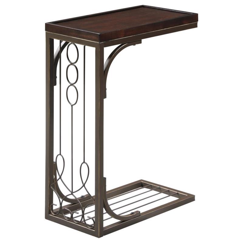 Alyssa Accent Table Brown and Burnished Copper (900280)