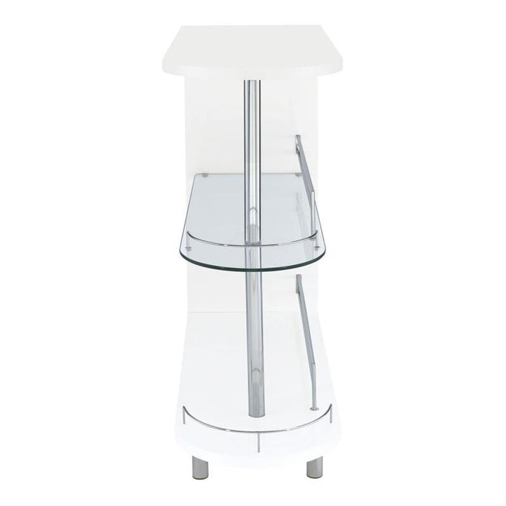 Adolfo 3-tier Bar Table Glossy White and Clear (101064)