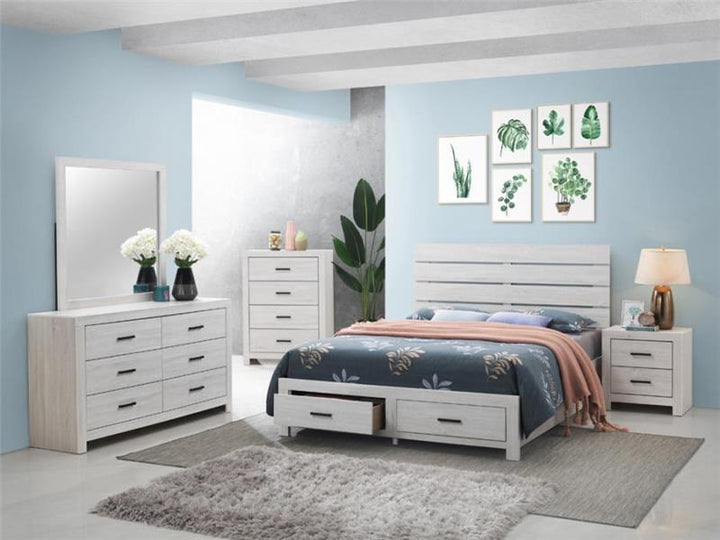 Brantford 5-piece Queen Storage Bedroom Set Coastal White (207050Q-S5)