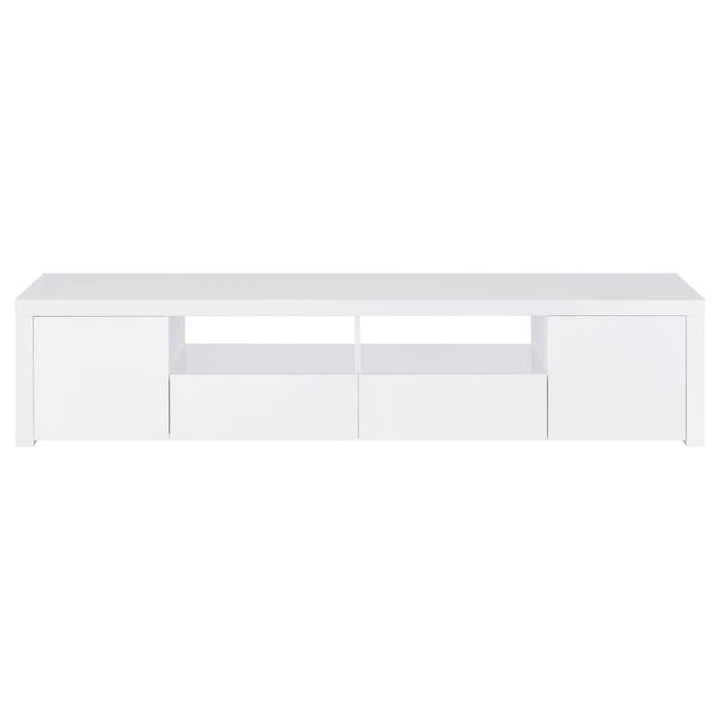 Jude 2-door 79" TV Stand With Drawers White High Gloss (704262)