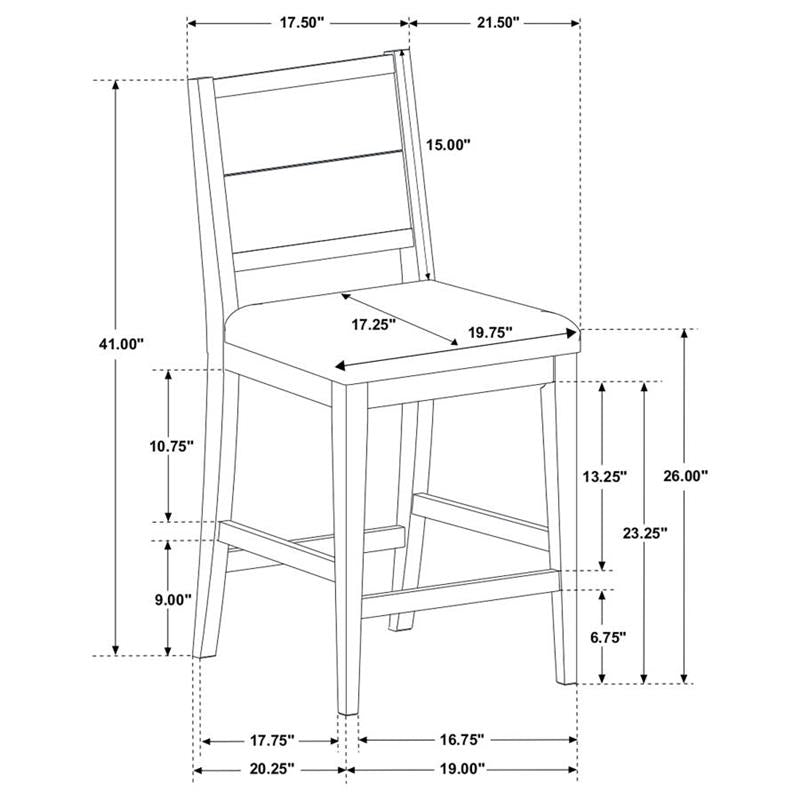 Elodie 5-piece Counter Height Dining Table Set with Extension Leaf Grey and Black (121228-S5)